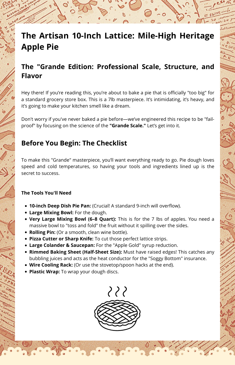 The Heritage Grande: 7lb Mile-High Apple Pie Recipe (pdf download link sent to your email after checkout)