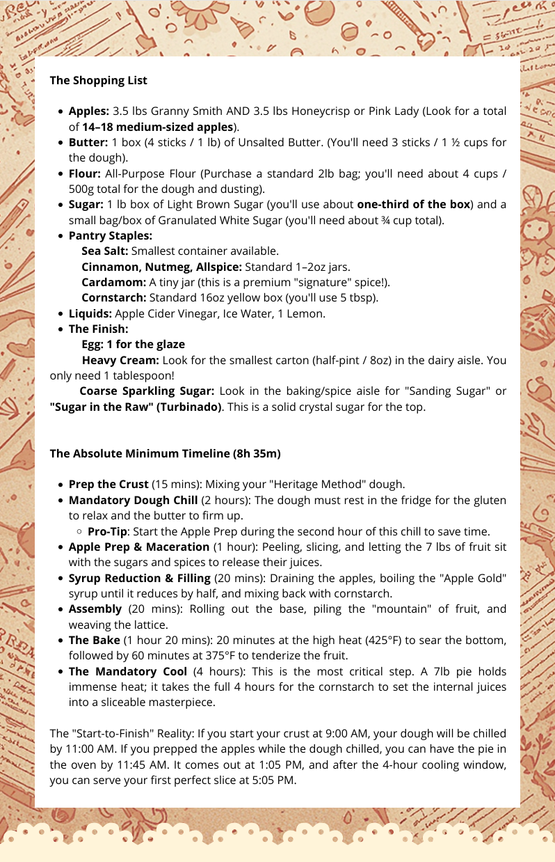 The Heritage Grande: 7lb Mile-High Apple Pie Recipe (pdf download link sent to your email after checkout)